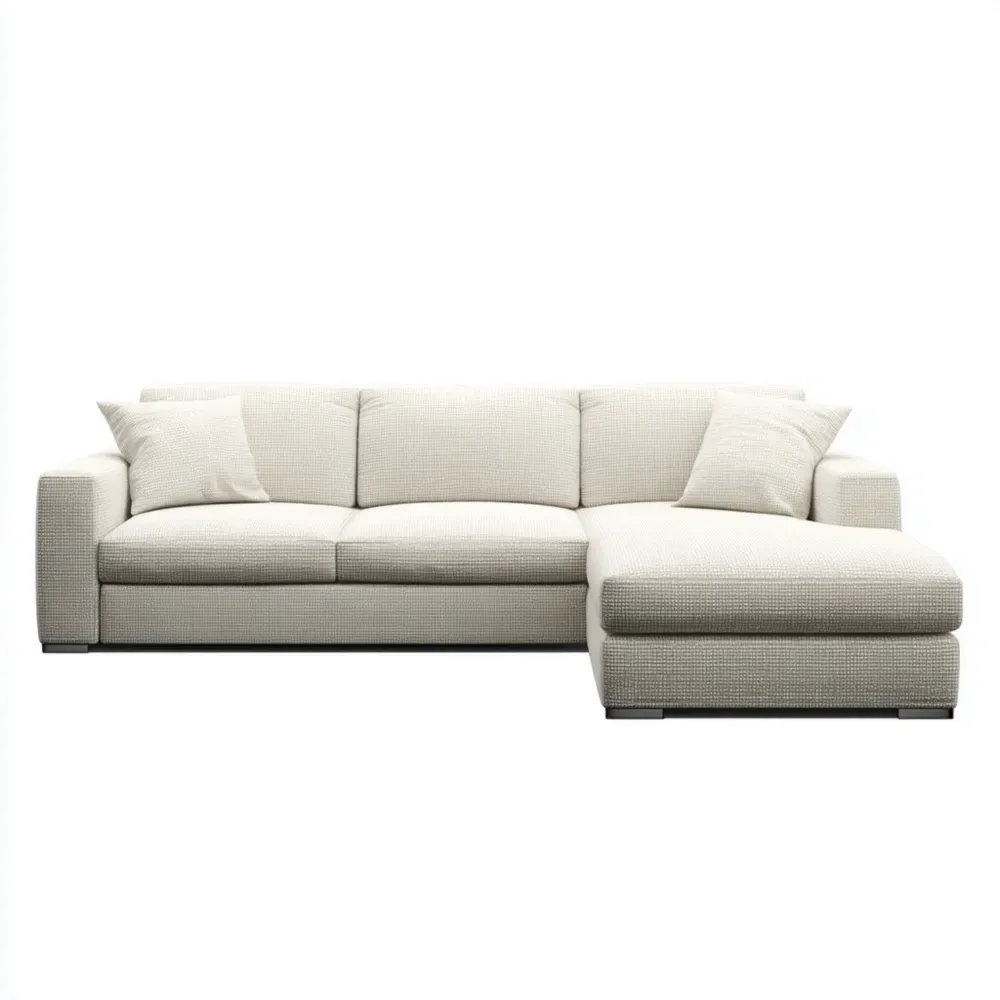 Ecksofa Stoff 250x150x85 cm - Creme