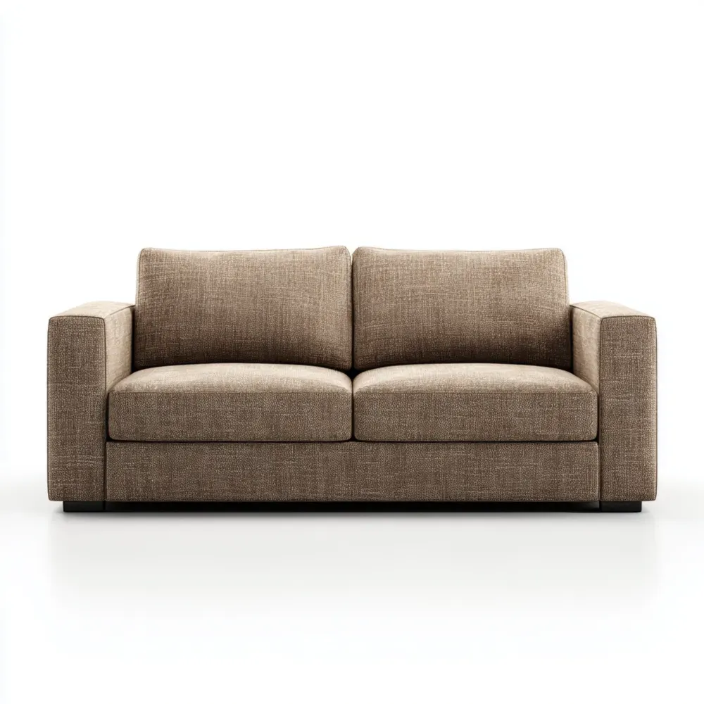 Zweisitzer Sofa Stoff Beige