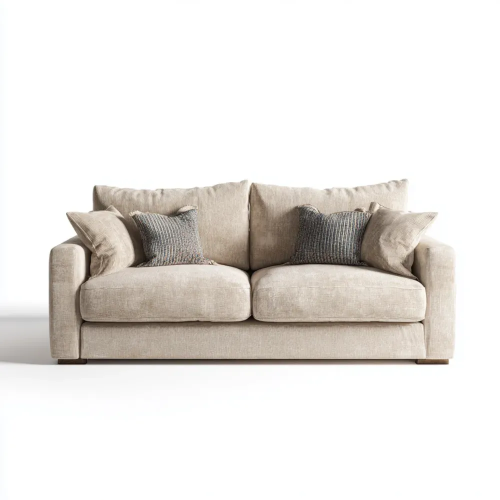 3-Sitzer Sofa Leinen Beige