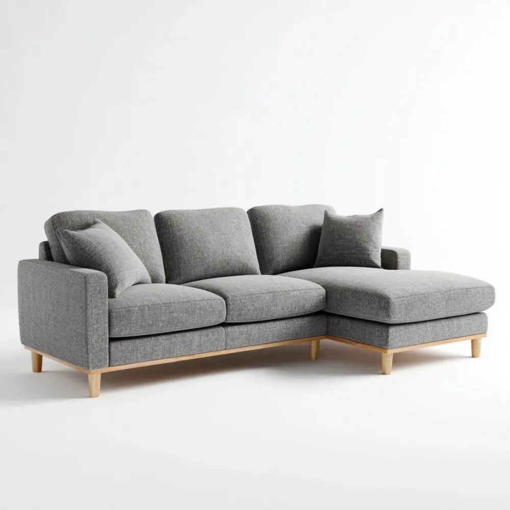 Ecksofa - Stoff 250x150x85 cm – Grau