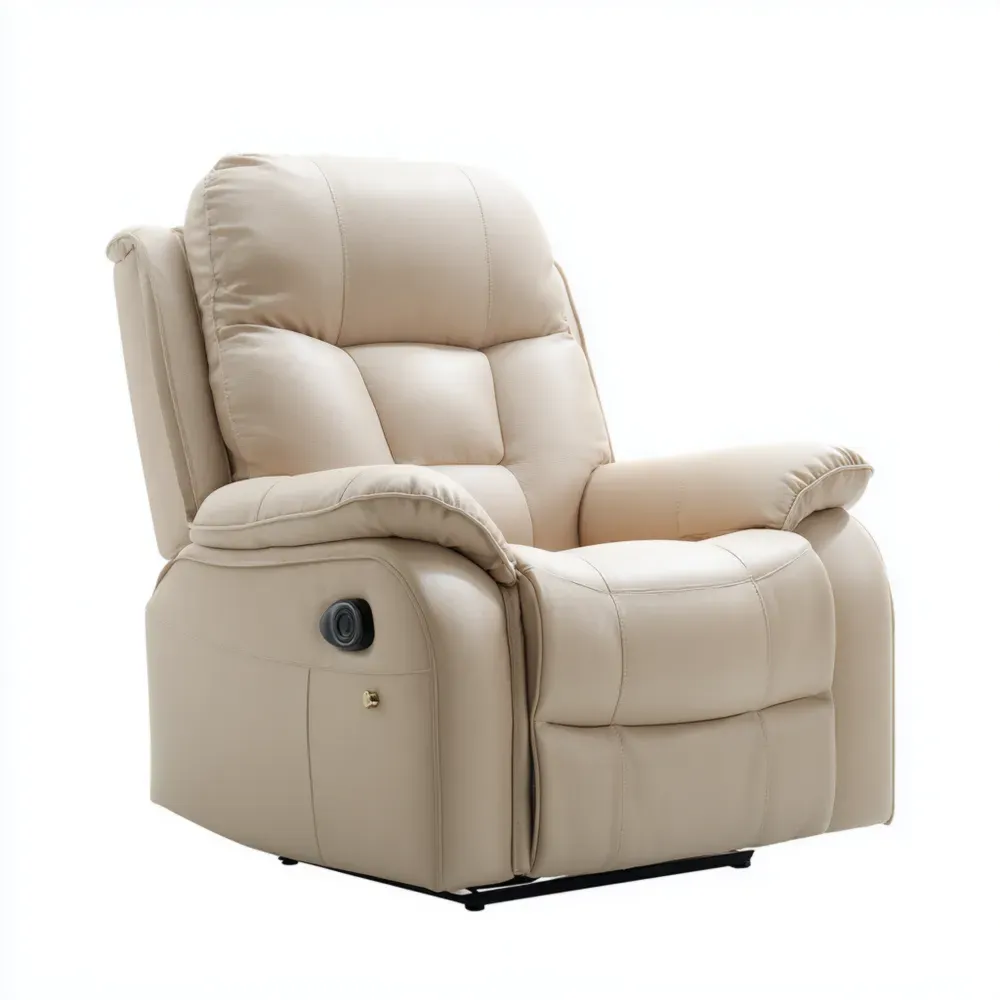 Lounge-Sessel Kunstleder Beige