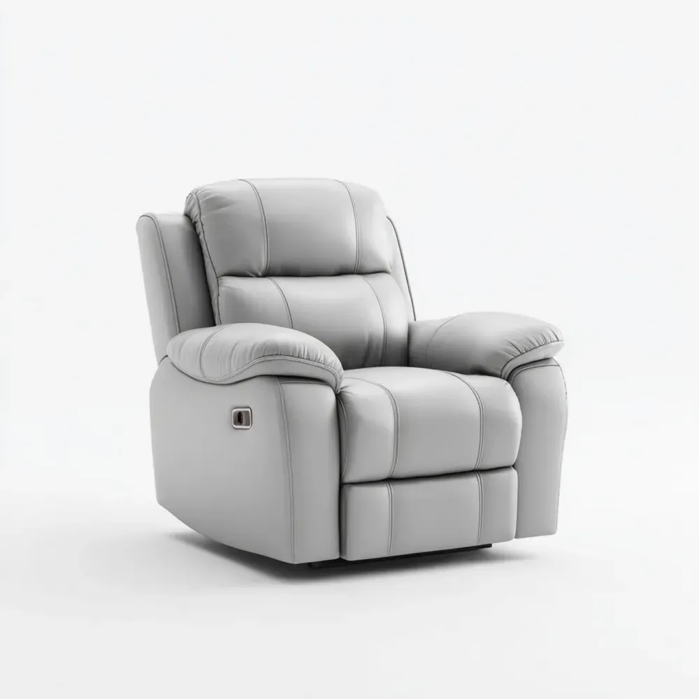 Relaxsessel Leder Hellgrau