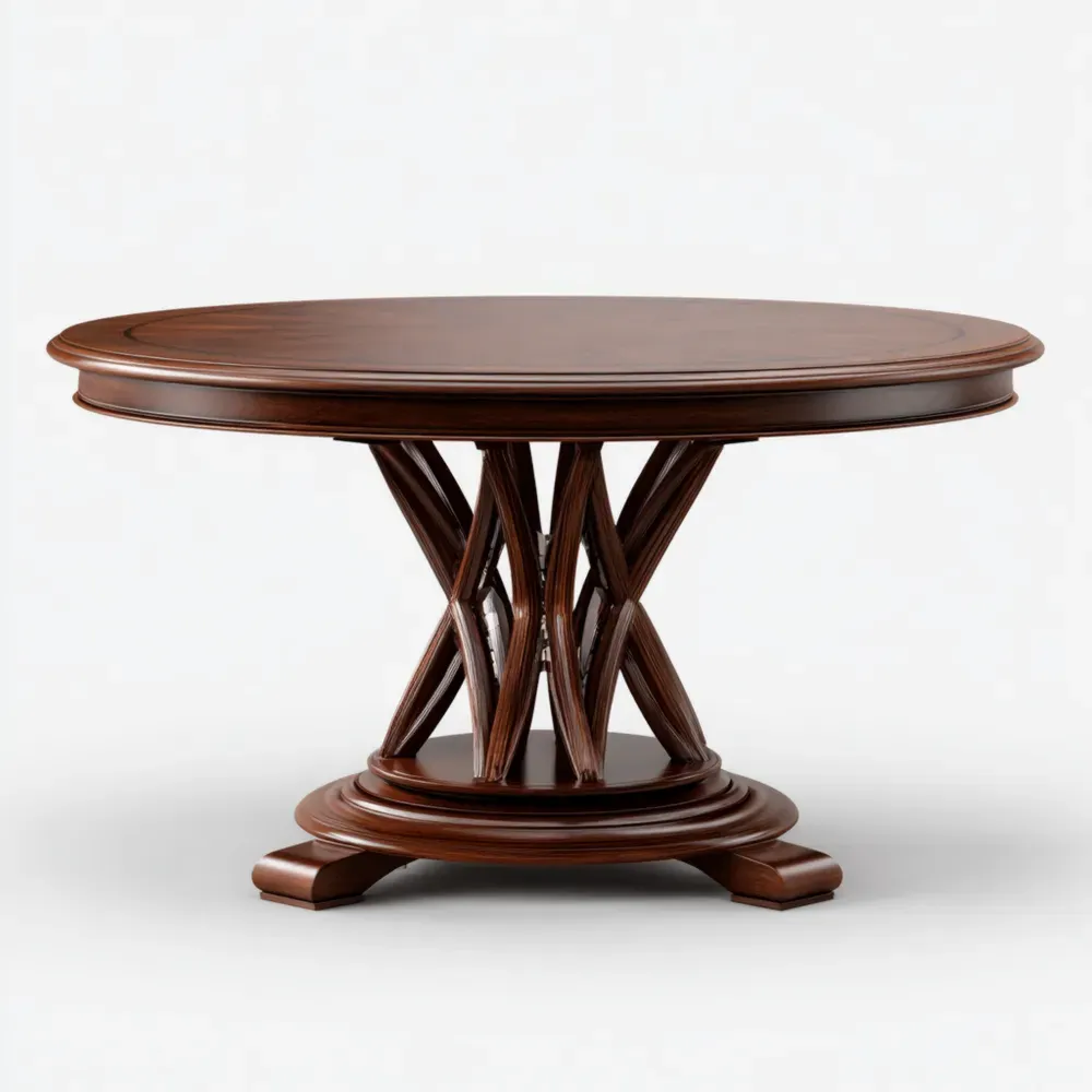 Runder Esstisch aus Holz 120x120x75 cm - Dunkelbraun