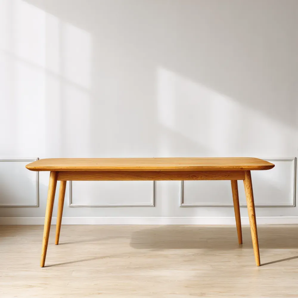 Esstisch aus Eichen-Massivholz 180x90x75 cm - Natur