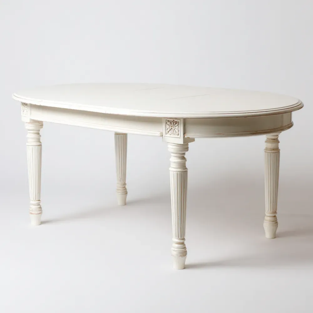 Esstisch aus Holz Oval 180x100x76 cm Creme