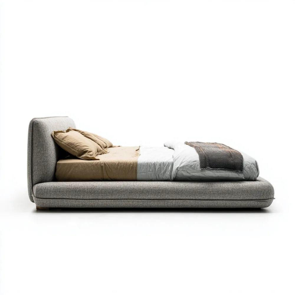 Polsterbett Stoff 200x180 cm – Hellgrau