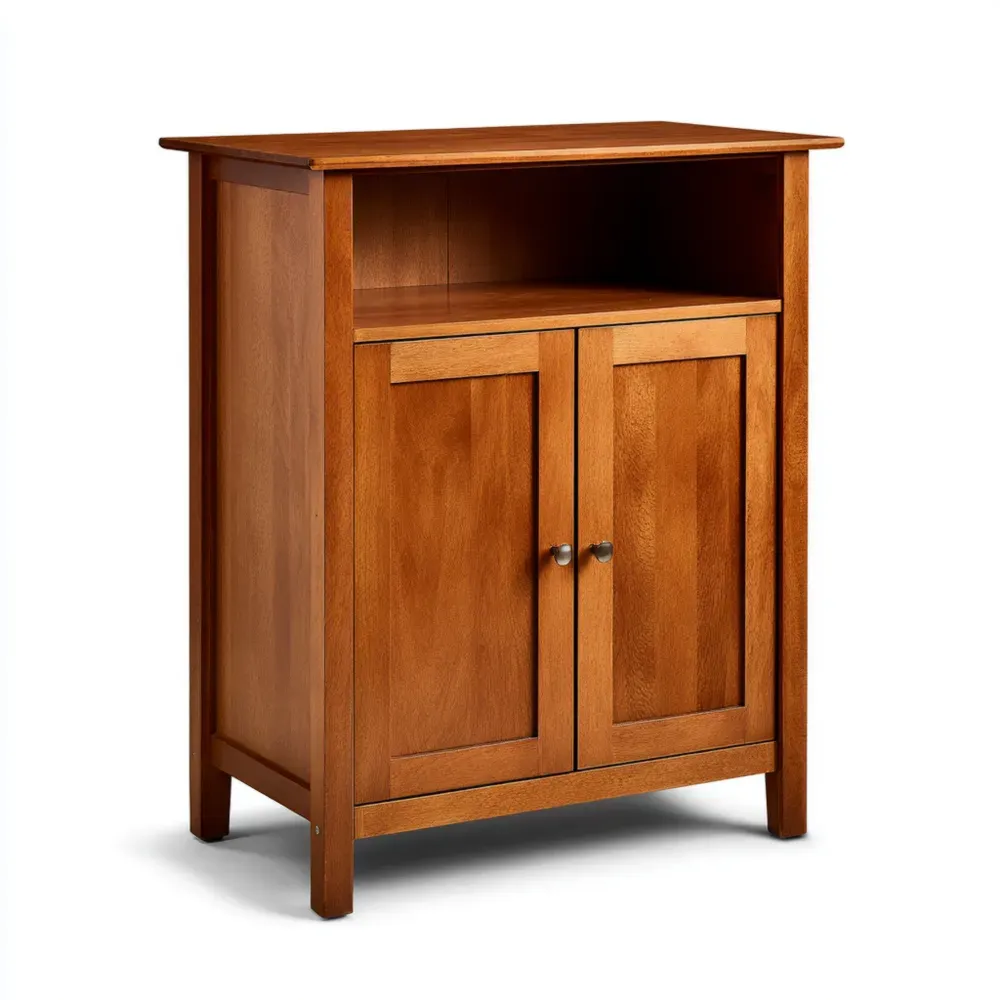 Holzkommode mit Regal und Türen – Kirsche