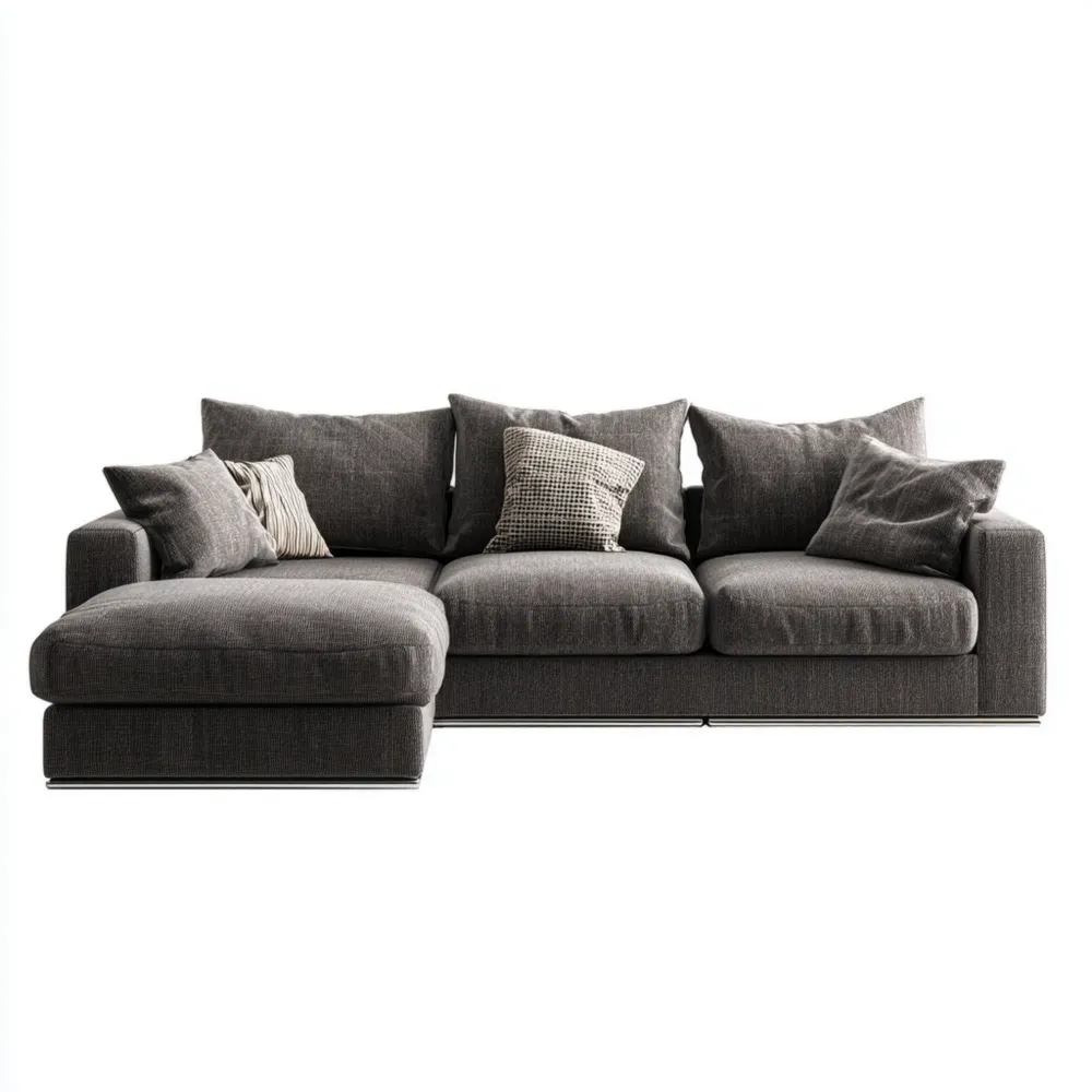 Ecksofa aus Stoff 250x150x85 cm - Dunkelgrau