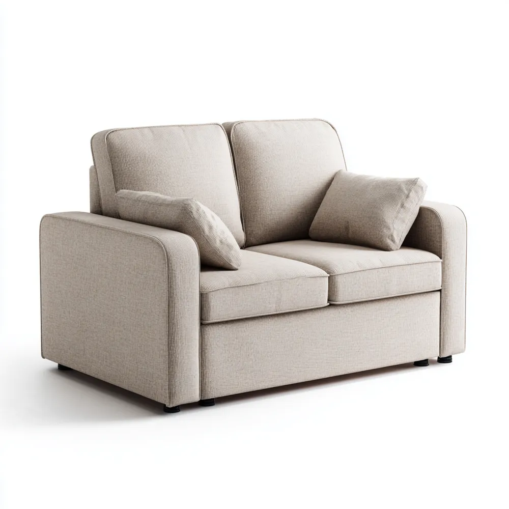 Zweisitzer Sofa Textil Beige