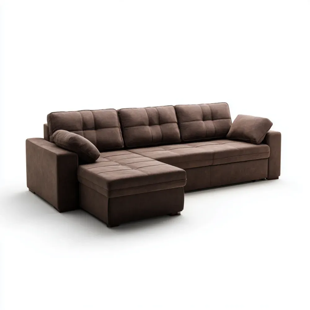 Ecksofa Mikrofaser 300x150x90 cm - Dunkelbraun