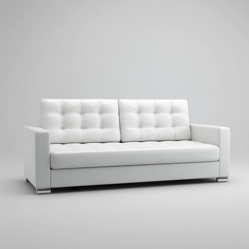 3-Sitzer Sofa Lederimitat Weiß 200x90x85 cm