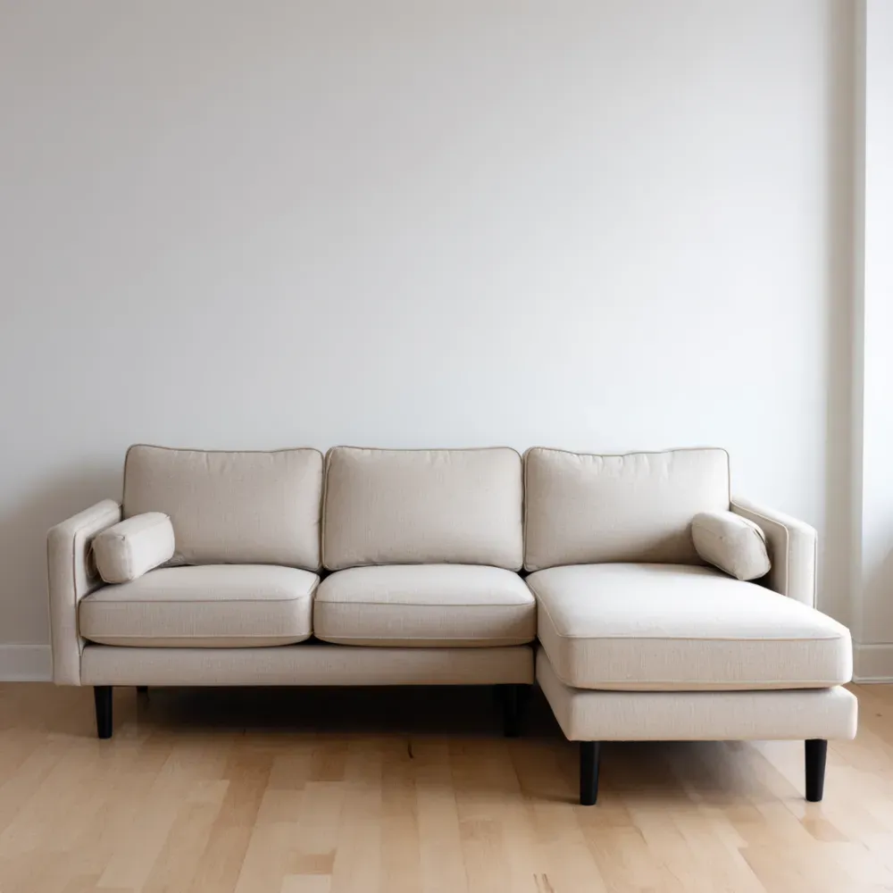 Ecksofa Stoff Beige