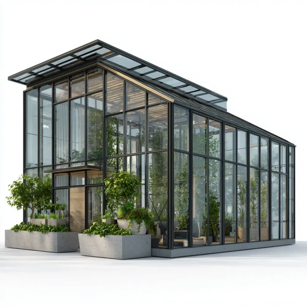 Gewächshaus Aluminiumrahmen 500x300x300 cm - Gehärtetes Glas