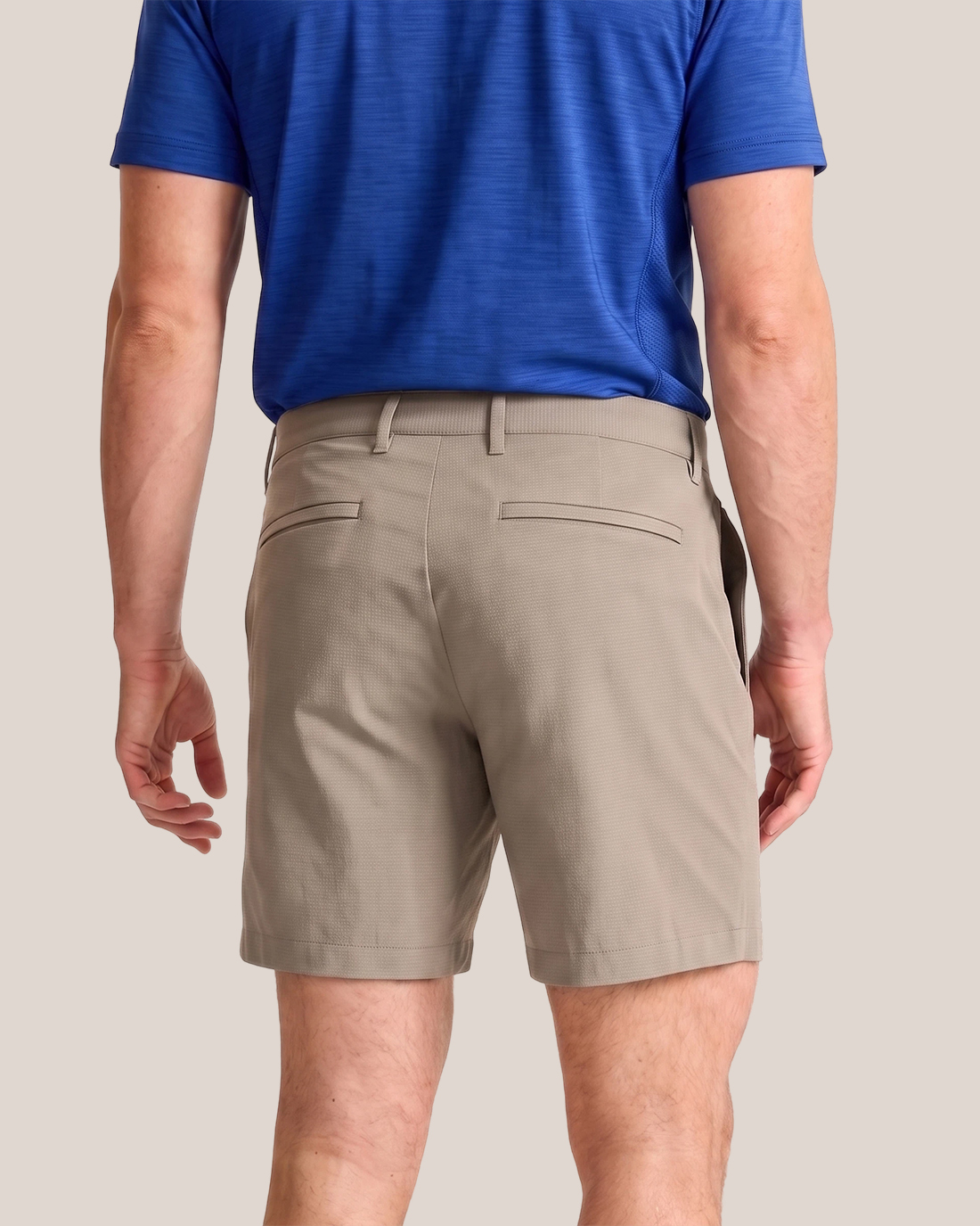 Men's Light Khaki Solid Color Tailored Slim Fit Outdoor Quick-Dry Casual Shorts