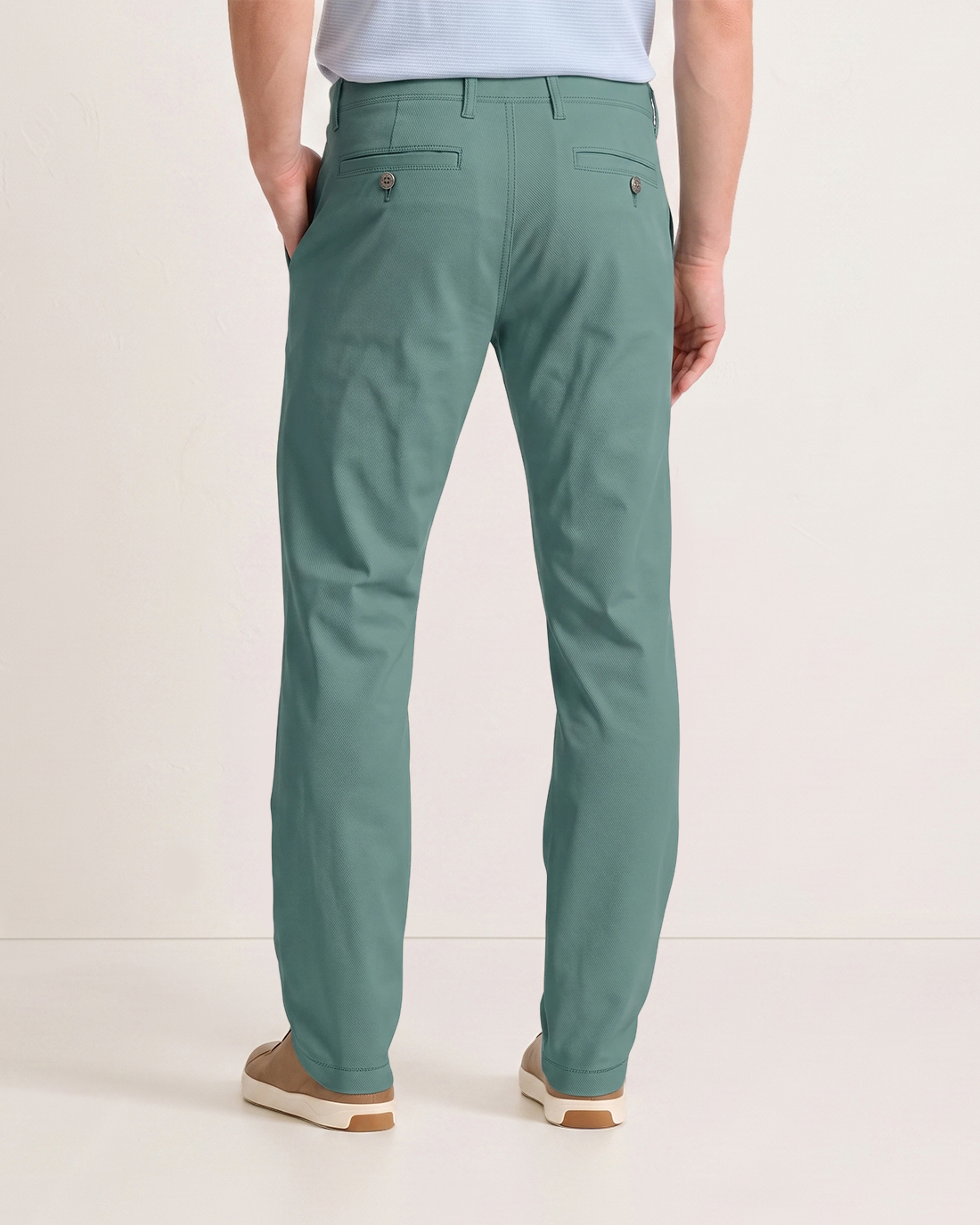 Men's Mint Green Solid Color Classic Straight Fit Minimalist Business Casual Chino Pants