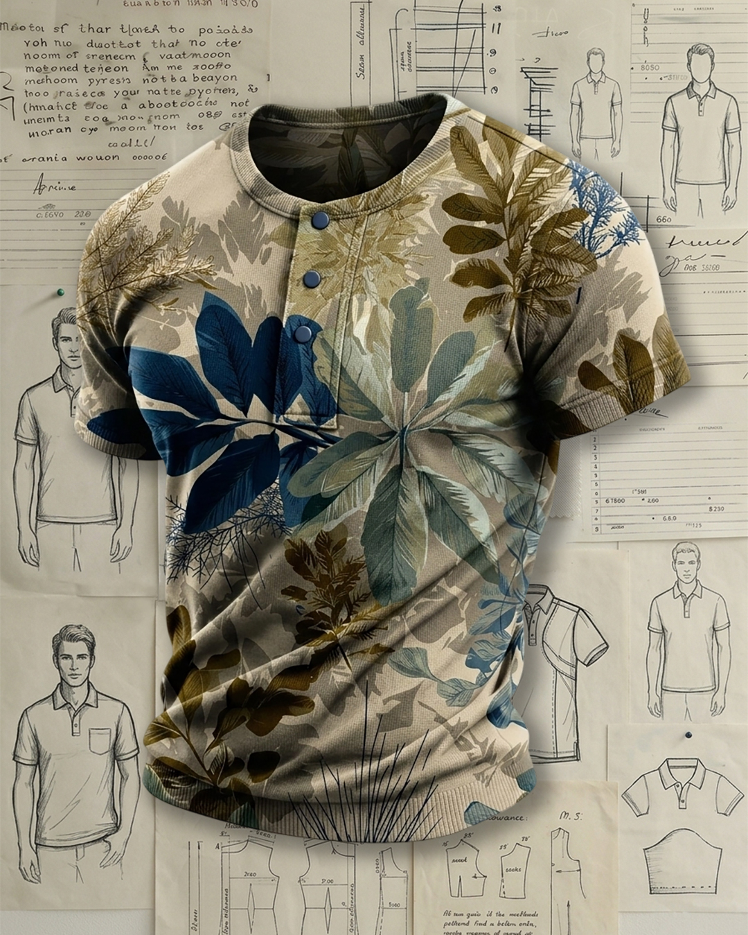 [Copy]Men's Multi-color Argyle Plaid Print Slim Fit Preppy Vintage Style Knit Henley Short Sleeve T-shirt