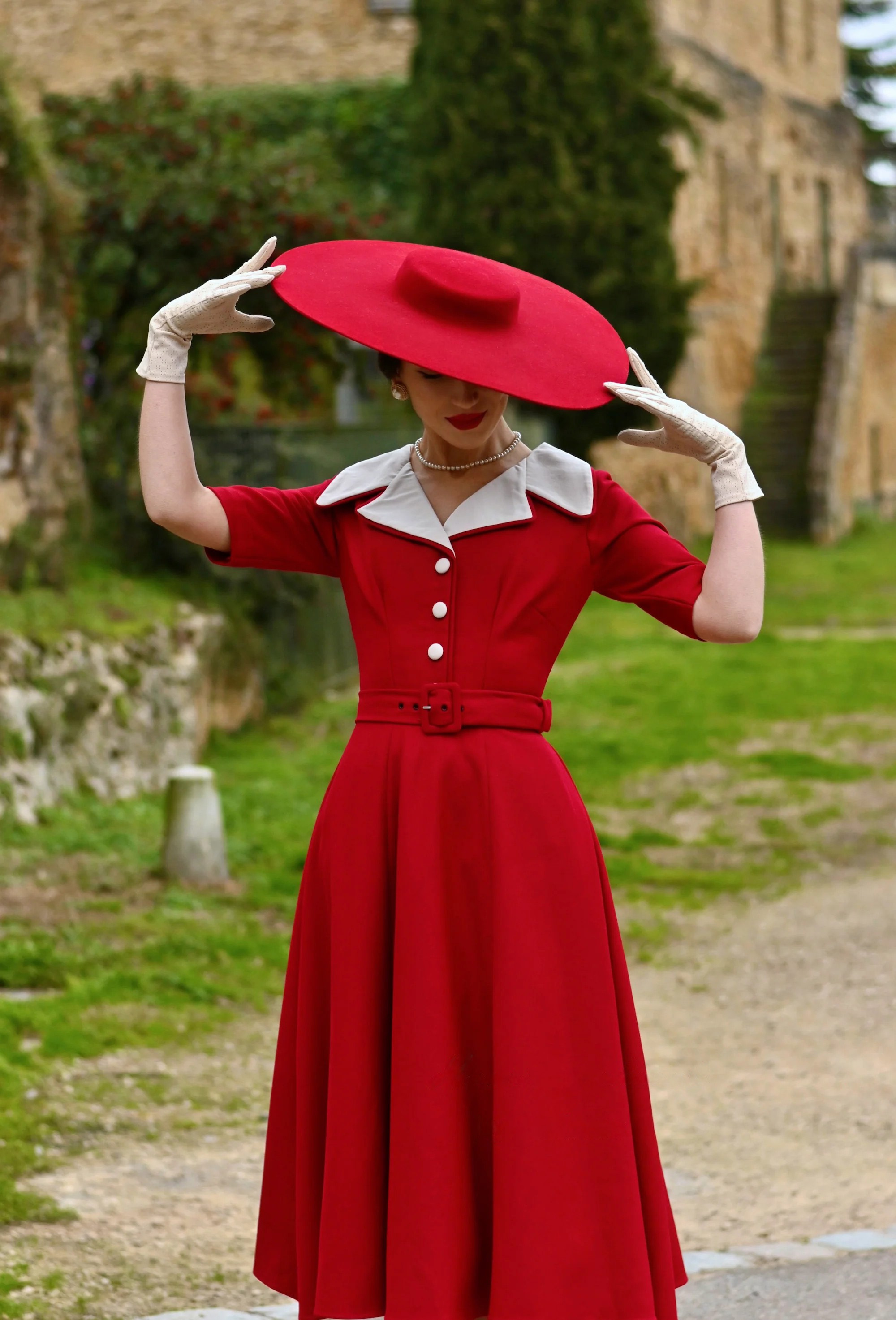 1950s A-Line Button Dress