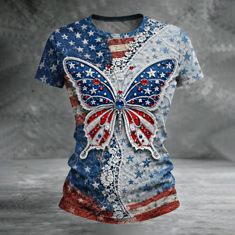 US 250th Anniversary Printed Casual T-Shirt