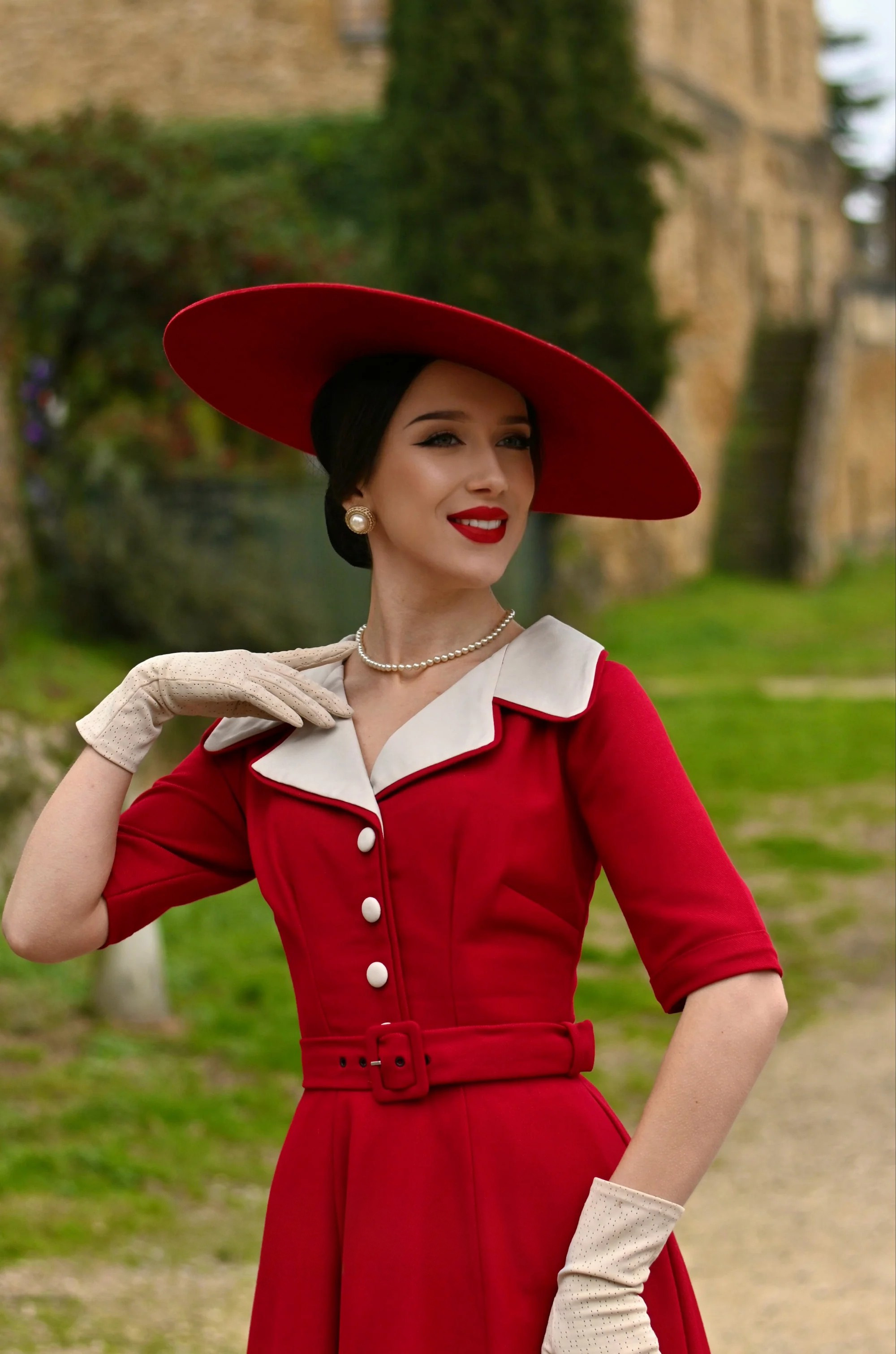 1950s A-Line Button Dress