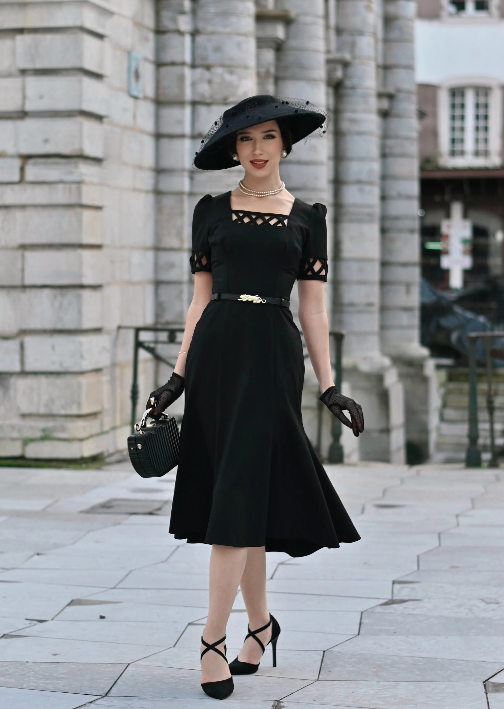 Classic A-Line Black Vintage Dress