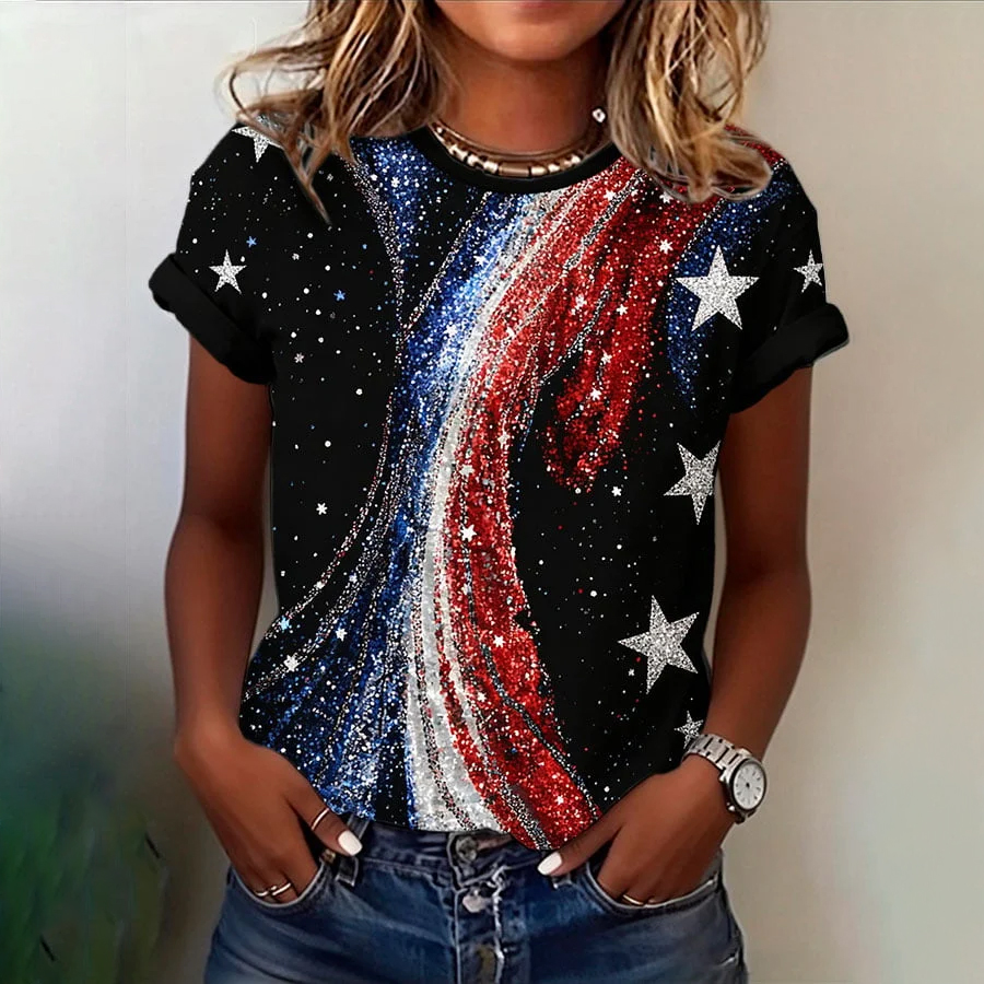 Women's 250th Anniversary National Print Casual T-Shirt