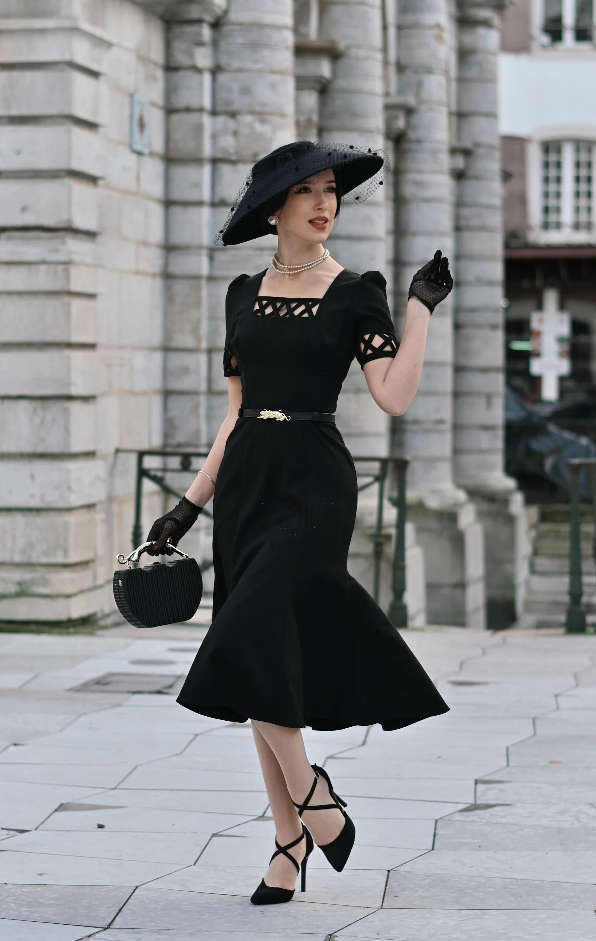 Classic A-Line Black Vintage Dress