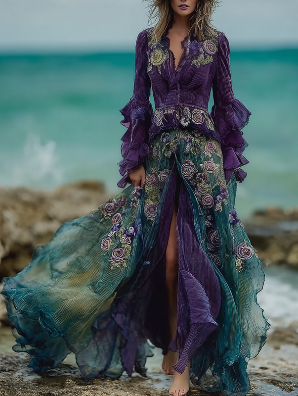 Autumn contrast vintage dress fe9e