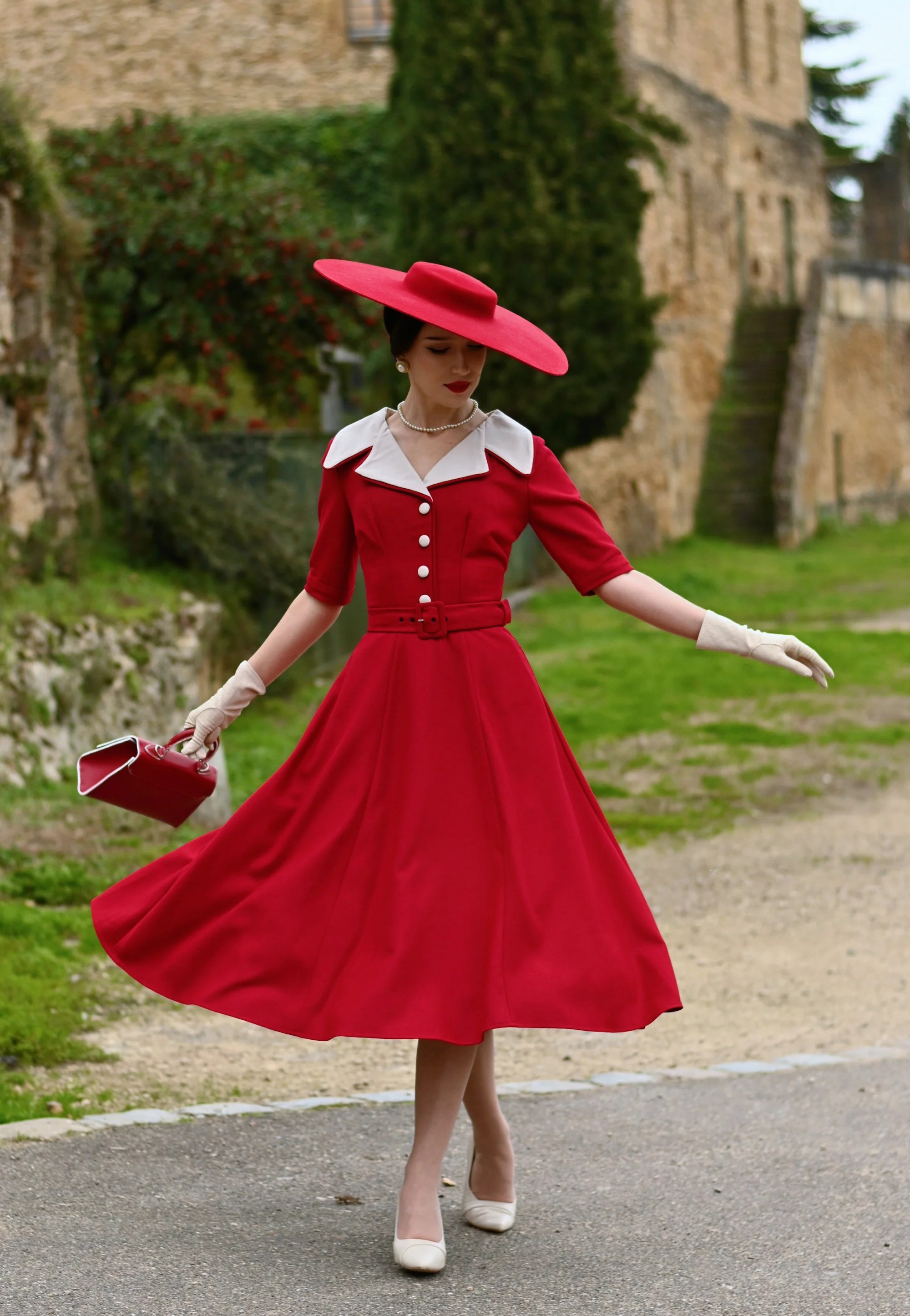 1950s A-Line Button Dress