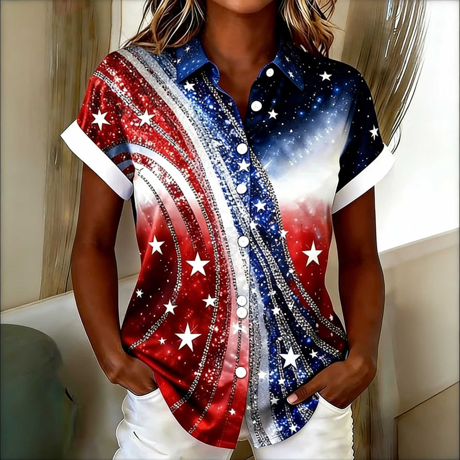 Women'S American 250th Anniversary Short-Sleeve Shirt