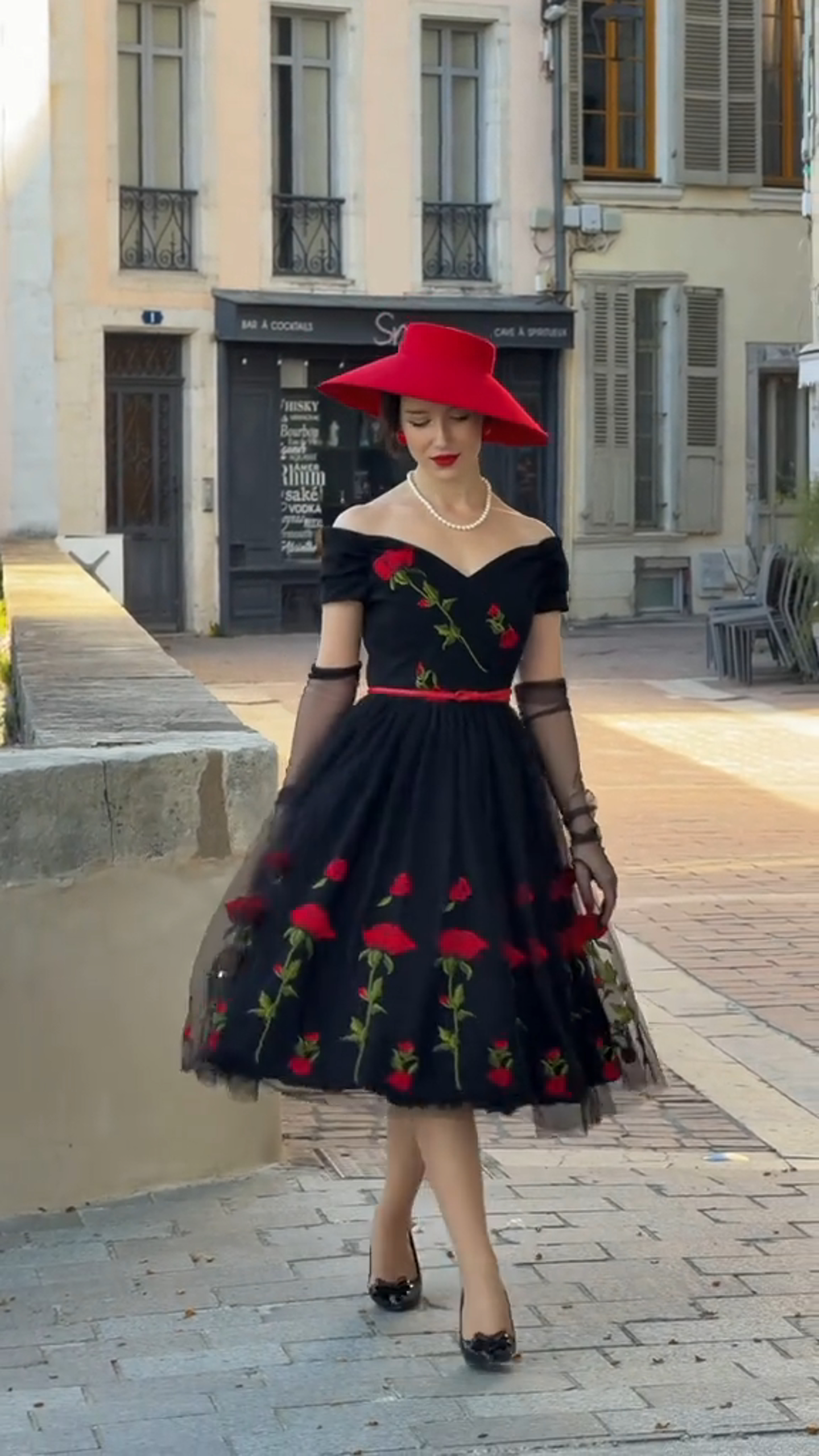 FATALE EMBROIDERED PROM DRESS