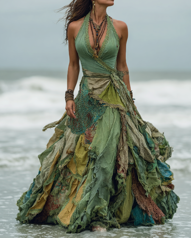 Seaside Colorblock Patchwork Dress ca47