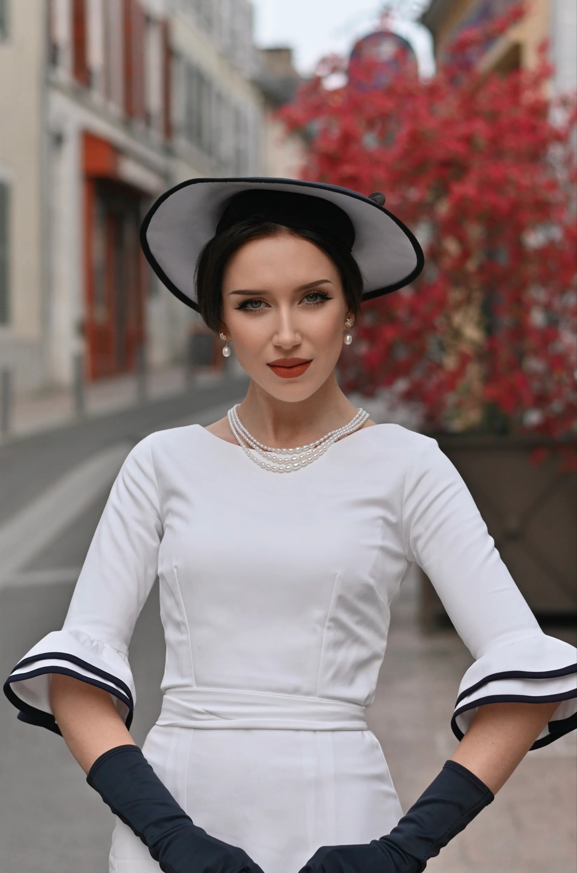 Elegant Ruffle-Sleeve Wiggle Dress
