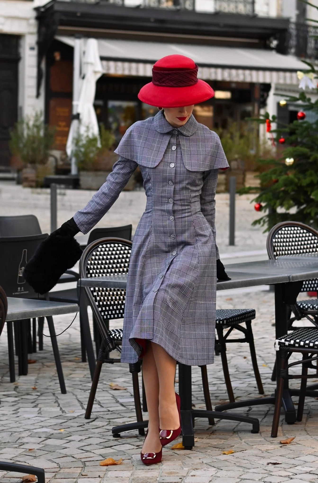 1950s Plaid Matched Dress