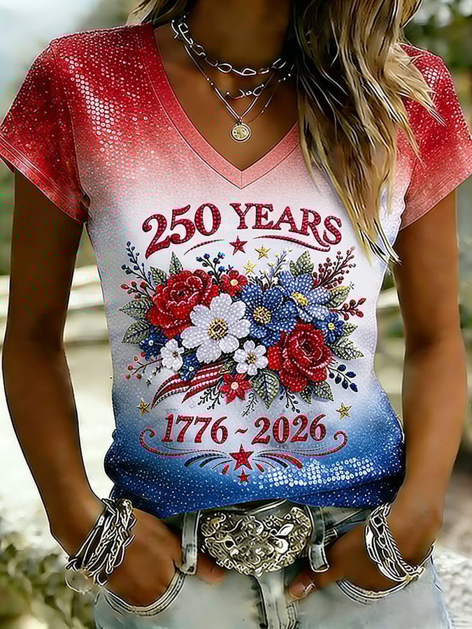 Women's  America 250th Anniversary Print T-Shirt