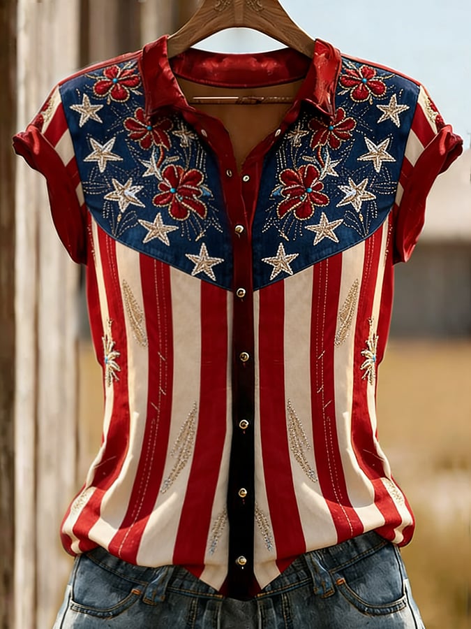 Women's 250th Anniversary Printed Short-Sleeve Shirt