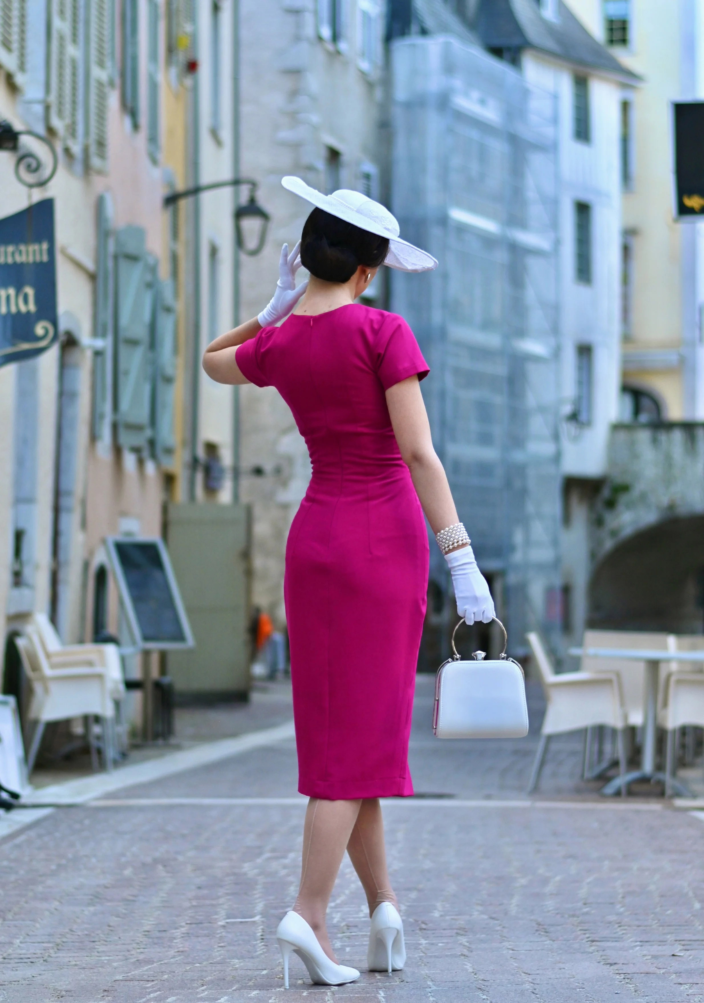 Sophisticated Button Detail Pencil Dress