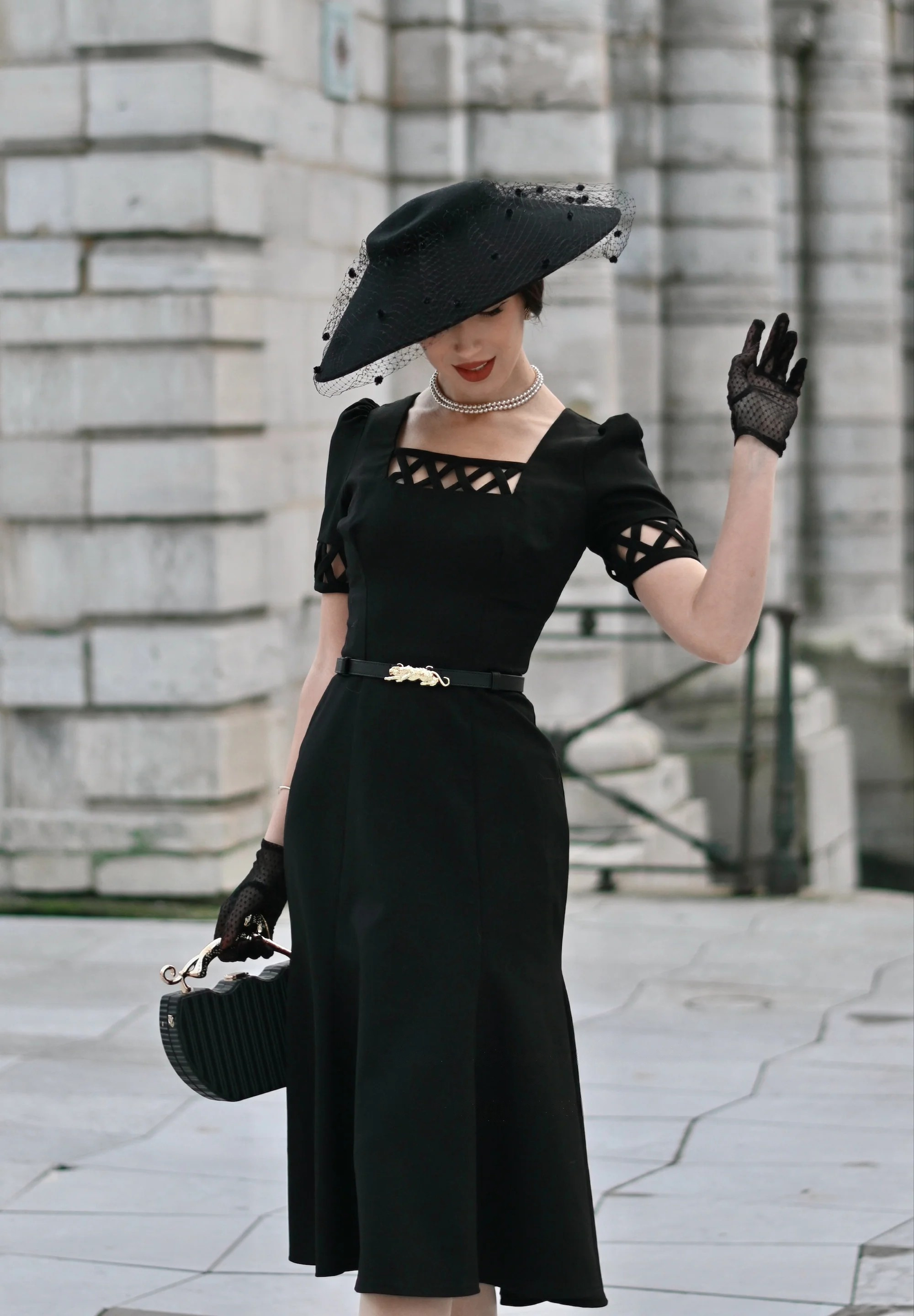 Classic A-Line Black Vintage Dress