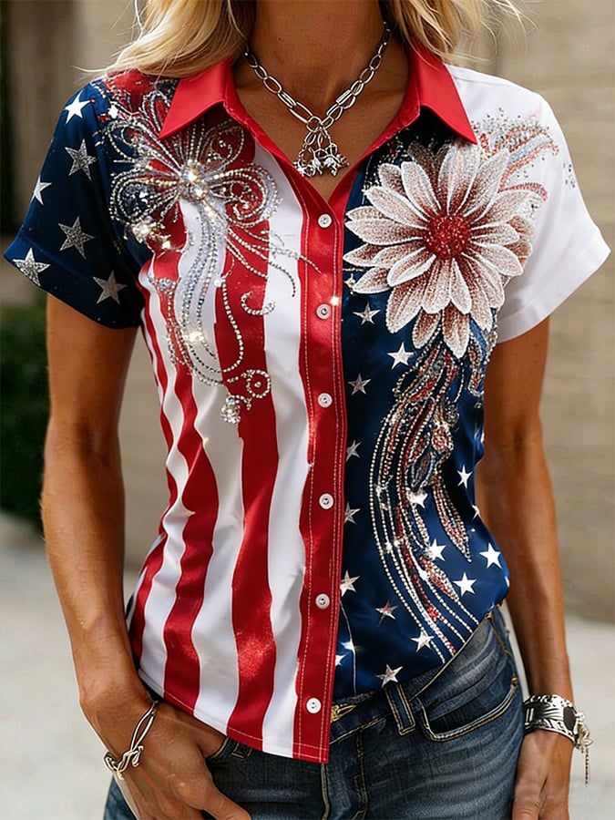 Women's 250th Anniversary Printed Short-Sleeve Shirt