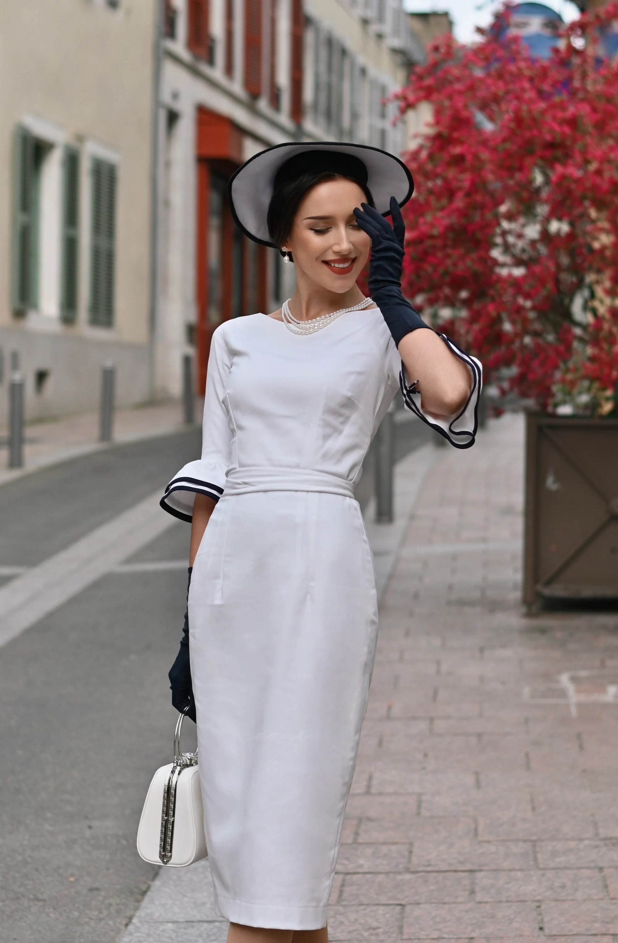 Elegant Ruffle-Sleeve Wiggle Dress
