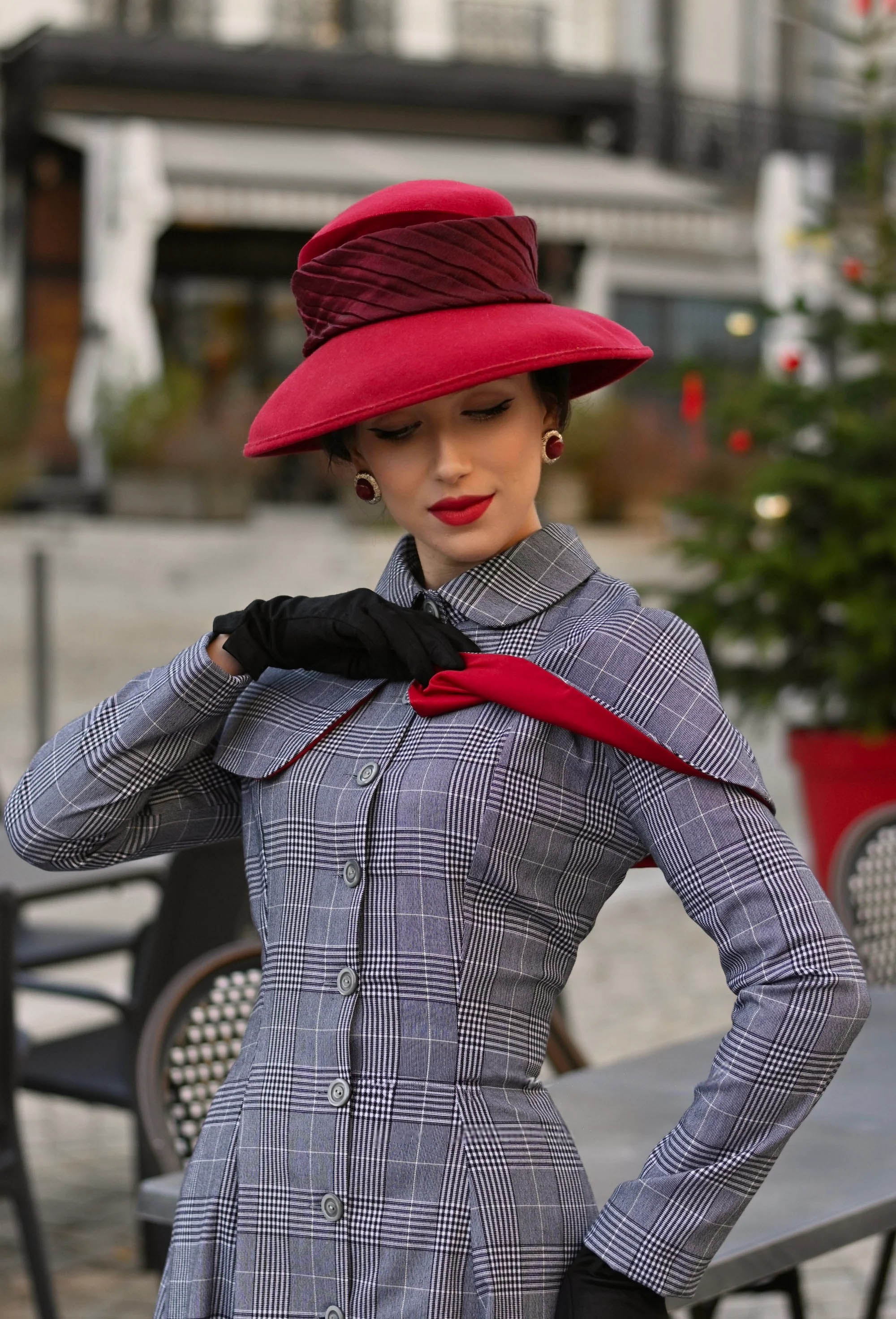 1950s Plaid Matched Dress