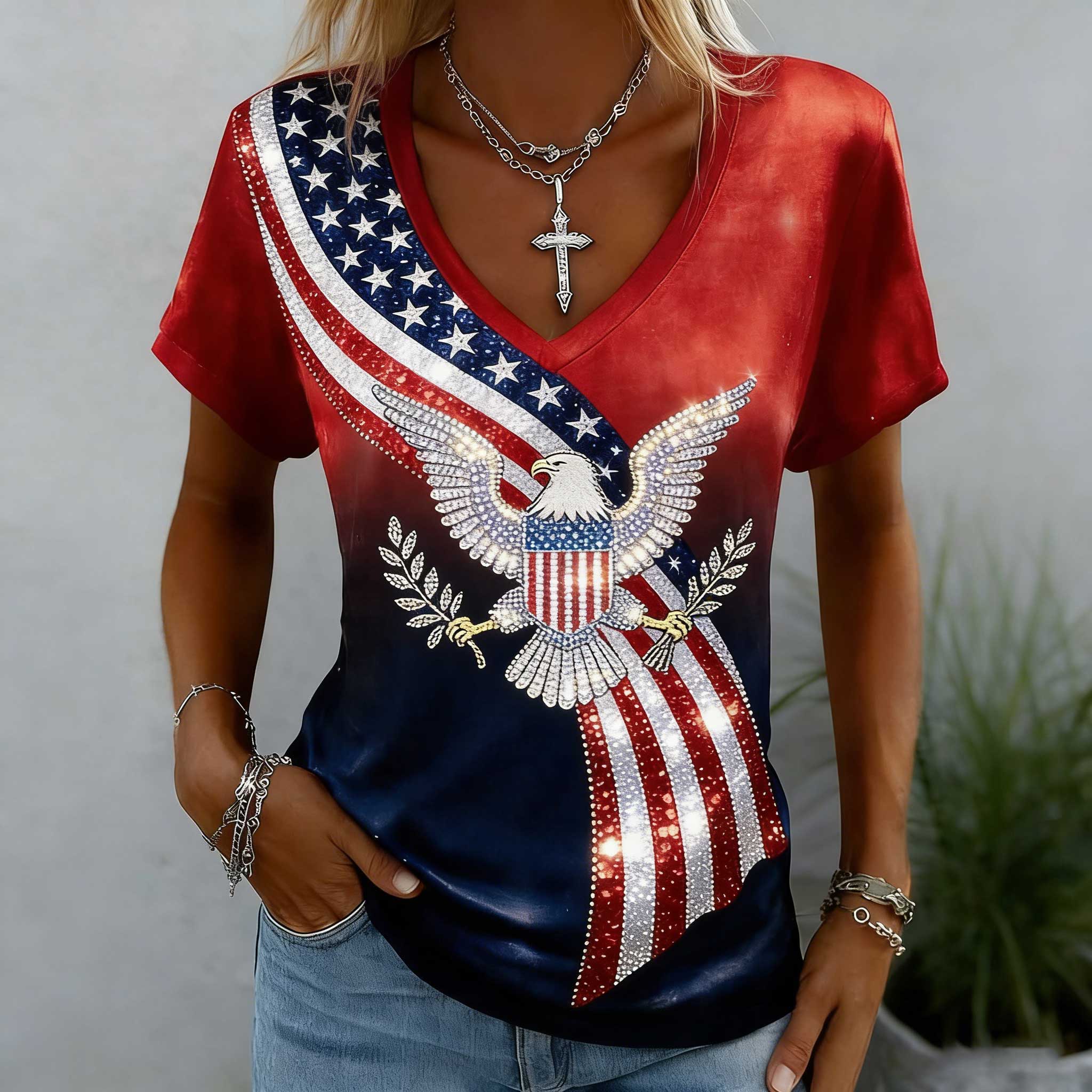 Women's 250th Anniversary Print V-Neck T-Shirt