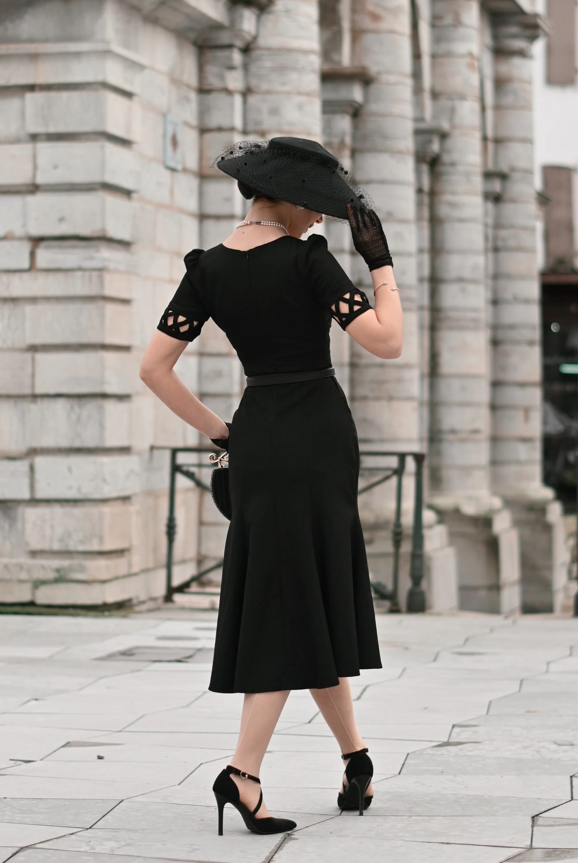 Classic A-Line Black Vintage Dress