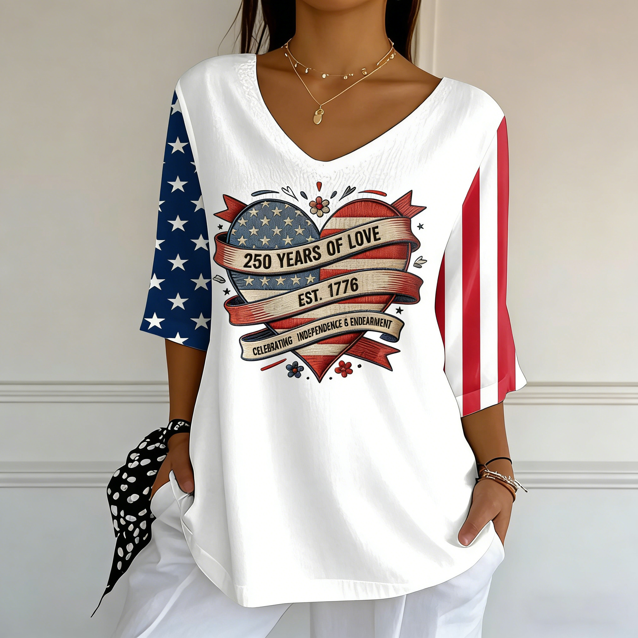 Retro 250th Anniversary Print T-Shirt