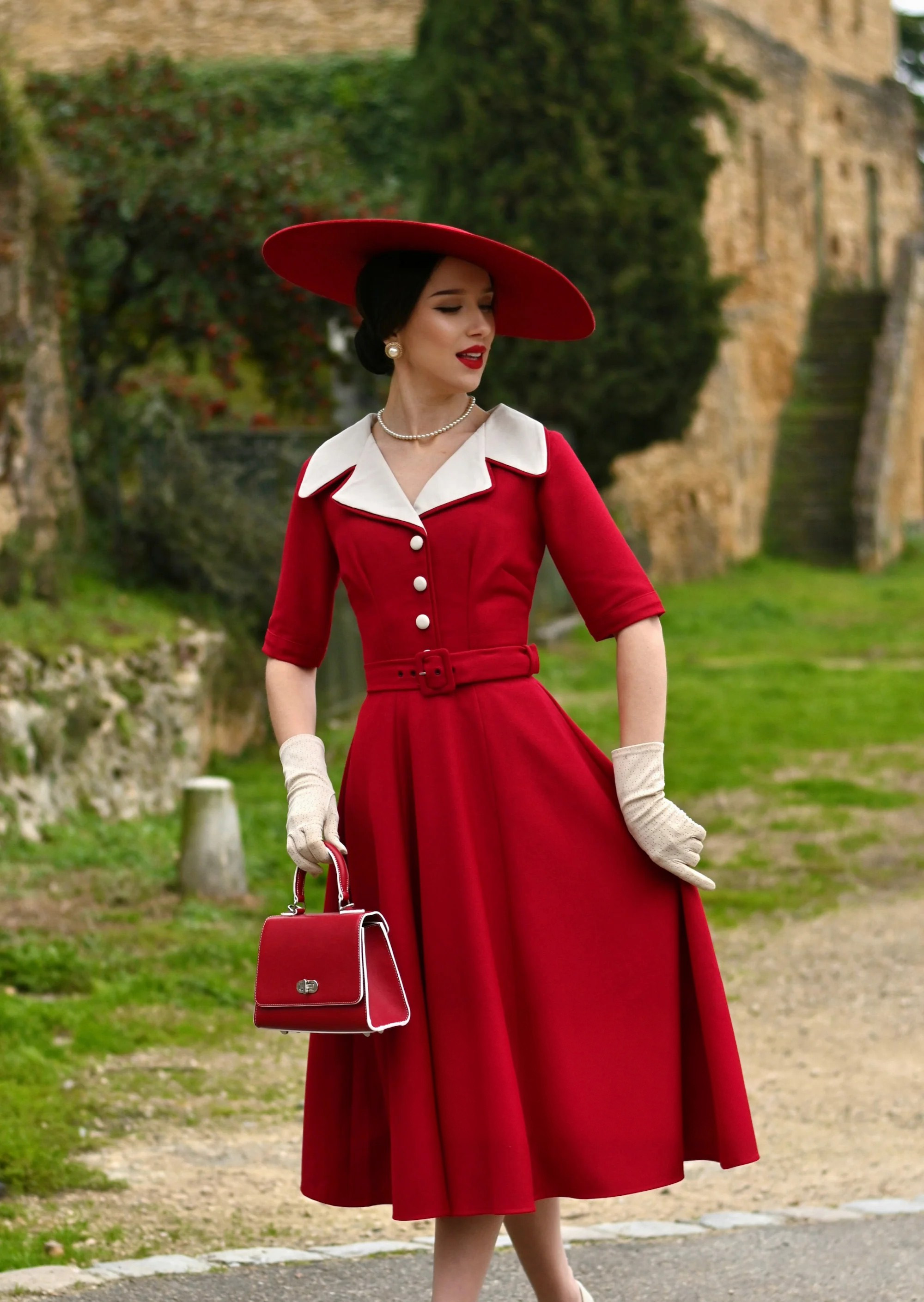 1950s A-Line Button Dress