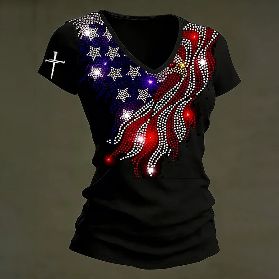 Women's American 250th Anniversary Commemorative Print Casual T-Shirt