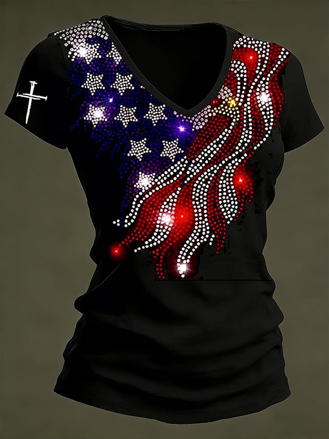 Women's American 250th Anniversary Commemorative Print Casual T-Shirt