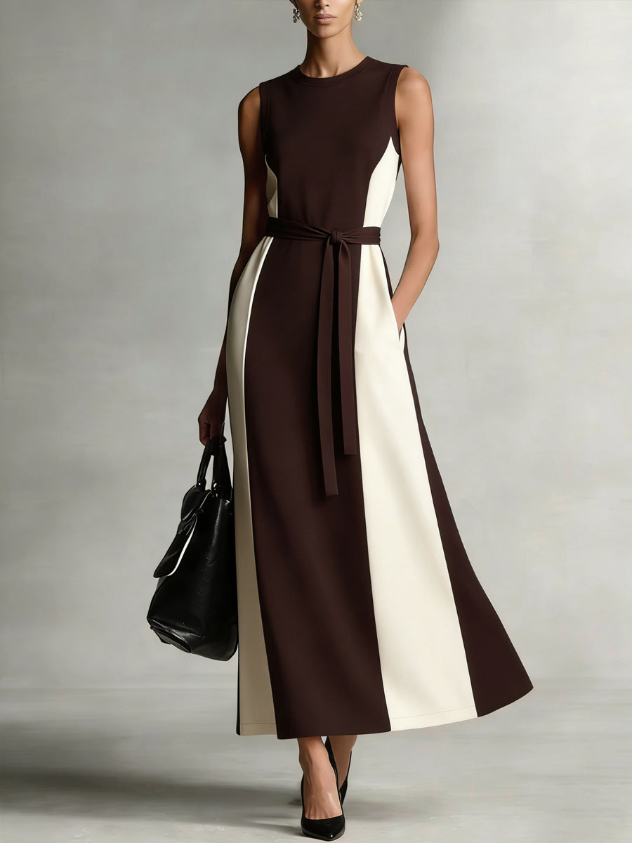 Women's Casual Comfortable Color-block Dress