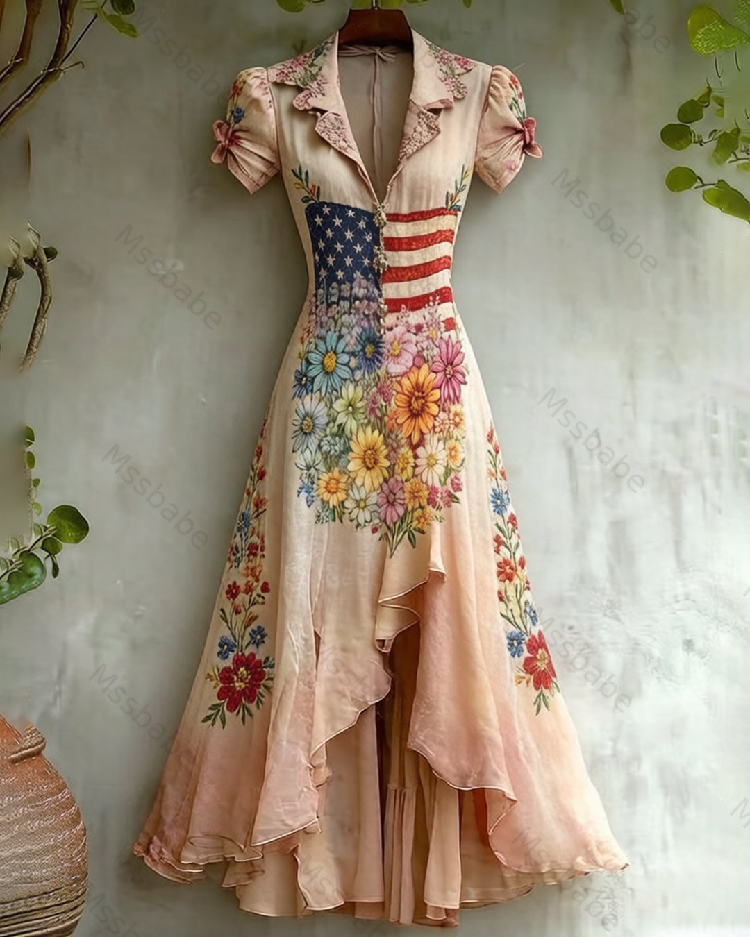 Women's Color-Block Embroidered Dress—Celebrating the 250th Anniversary of the United States 1192