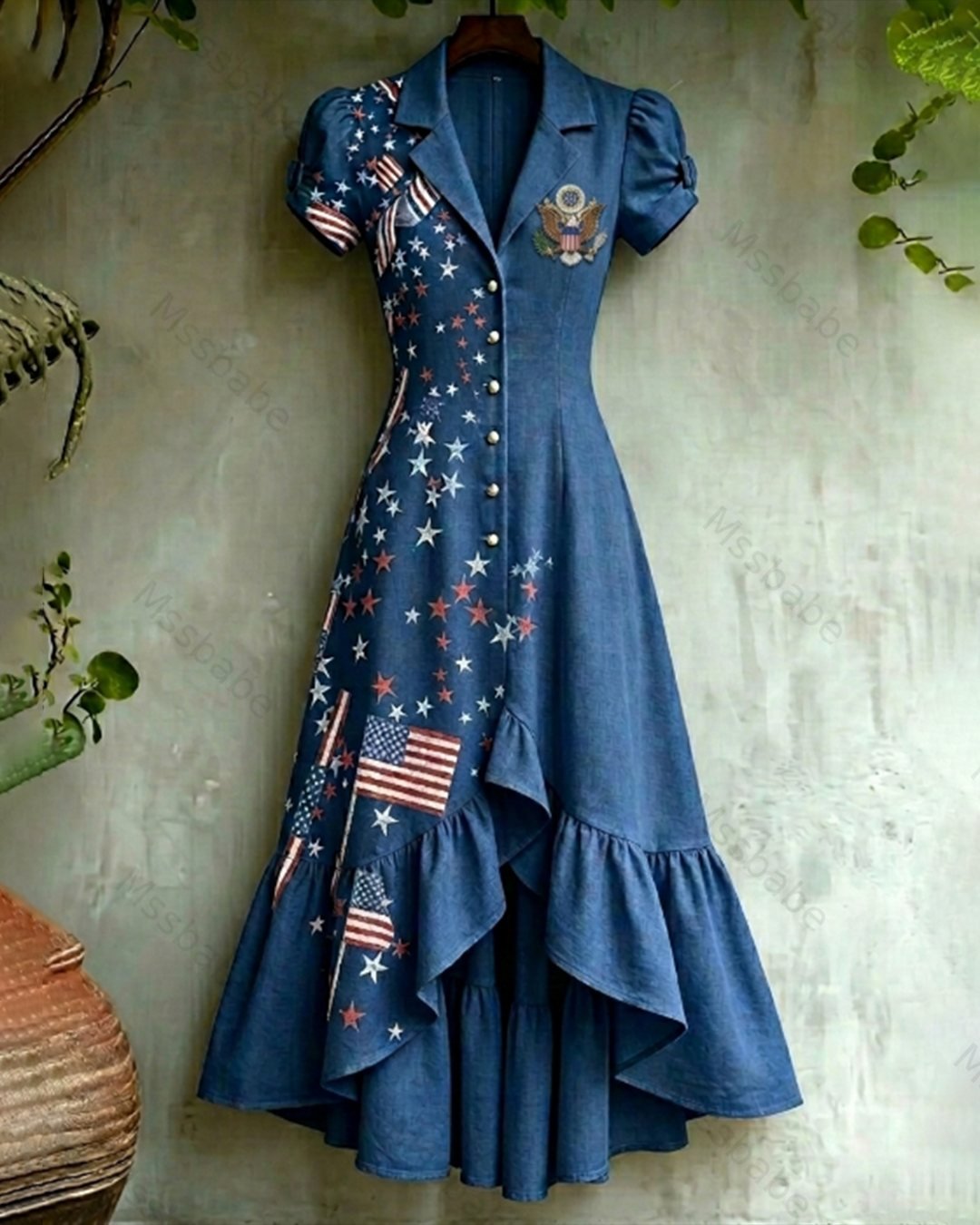 Women's Color-Block Embroidered Dress—Celebrating the 250th Anniversary of the United States 9301