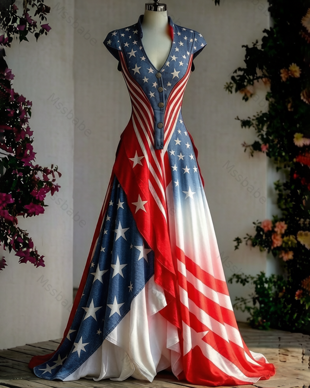 Summer 250th Anniversary Independence Day-Themed Ruffle Dress 1959